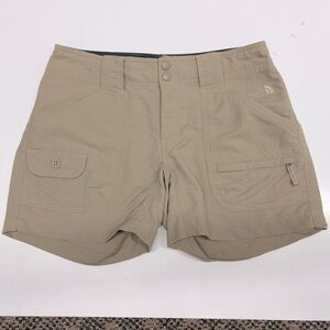 The North Face Khaki Tan Nylon Activewear Hiking Shorts Sz 4